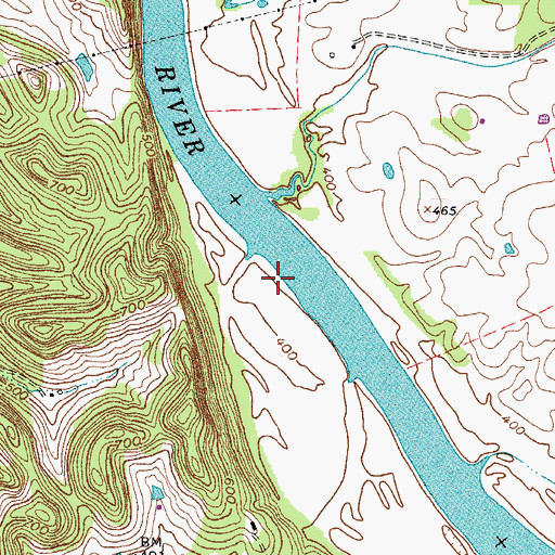 Topographic Map of Watkins Landing, TN