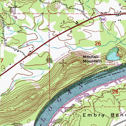 Topographic Map of Embry Bend, AL
