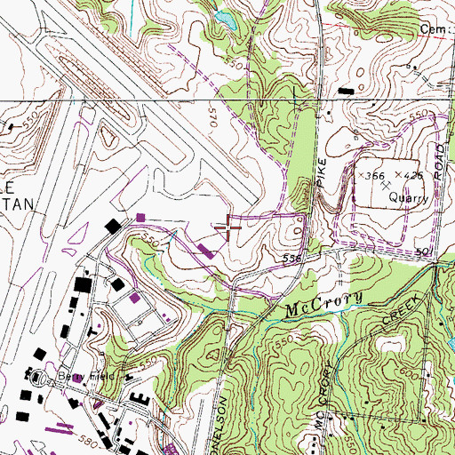 Topographic Map of White Cemetery, TN