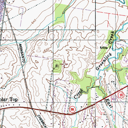 Topographic Map of McKennan Cemetery, TN