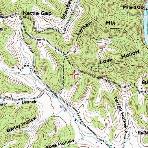 Topographic Map of Morrow Cemetery, TN