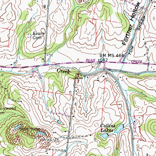 Topographic Map of Mount Olivet Methodist Church (historical), TN