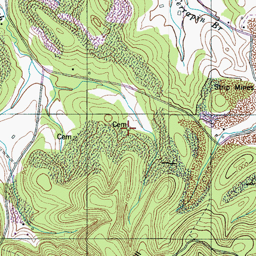 Topographic Map of Murphy Cemetery, TN