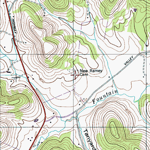 Topographic Map of New Ramah Church (historical), TN