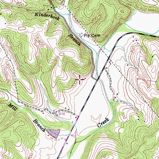 Topographic Map of Oakley Cemetery, TN
