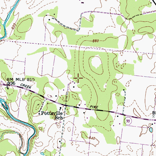 Topographic Map of Peay Cemetery, TN