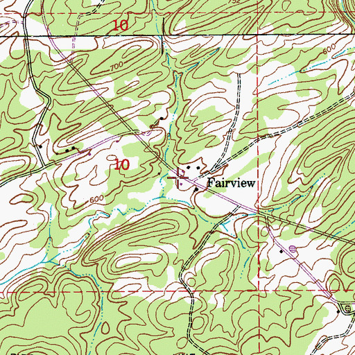 Topographic Map of Fairview, AL