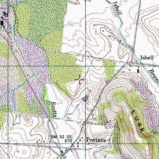 Topographic Map of Porter Cemetery, TN