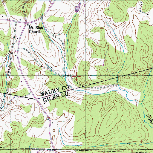 Topographic Map of Powell Cemetery, TN