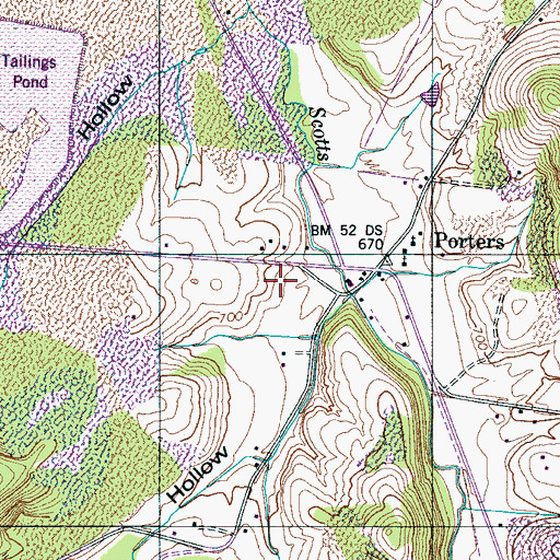 Topographic Map of Pulliam Cemetery, TN