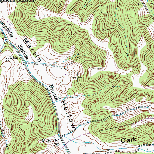 Topographic Map of Ramsey Cemetery, TN