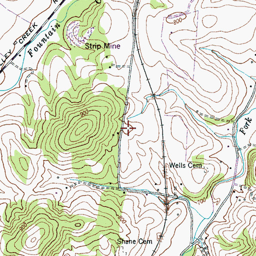 Topographic Map of Redding Cemetery, TN