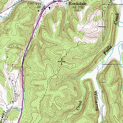 Topographic Map of Rockdale Hill, TN