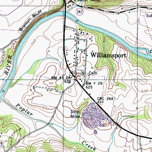 Topographic Map of Saint Marks Episcopal Church (historical), TN