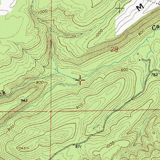 Topographic Map of Fall Branch, AL