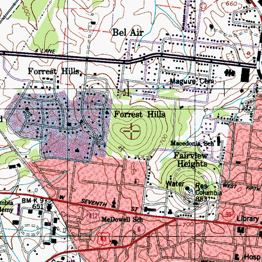 Topographic Map of Second Knob, TN