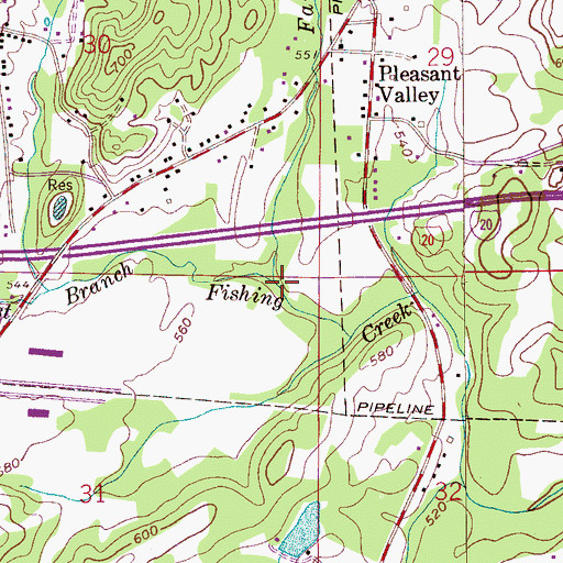 Topographic Map of Fannin Branch, AL