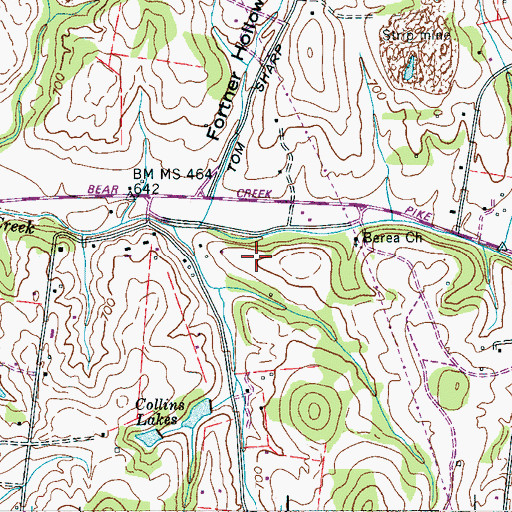 Topographic Map of Street Cemetery, TN