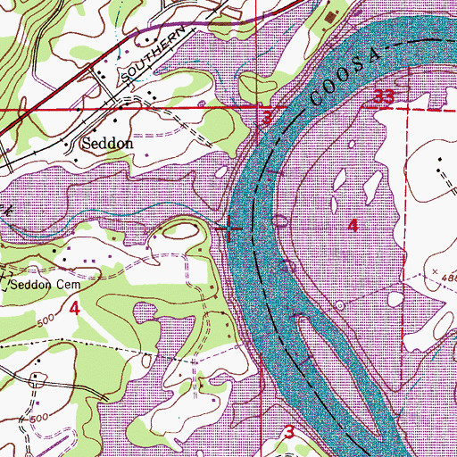 Topographic Map of Fishing Creek, AL