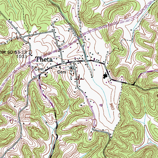 Topographic Map of Theta School (historical), TN