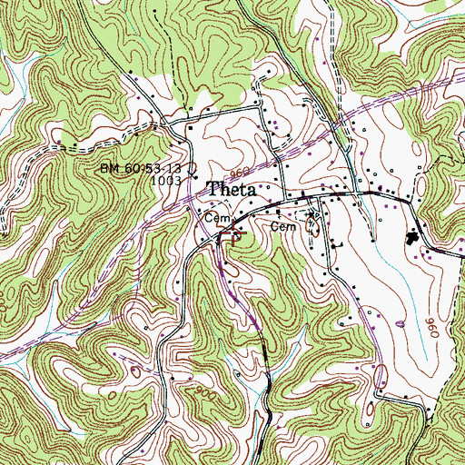 Topographic Map of Theta United Methodist Church, TN
