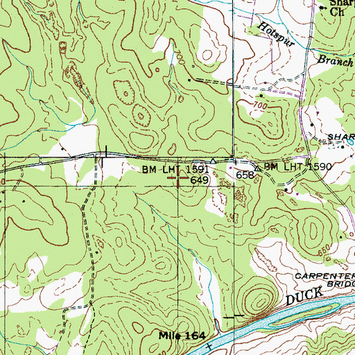Topographic Map of Undeerwood Cemetery, TN