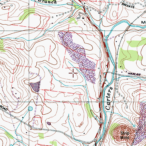 Topographic Map of Voorhies Cemetery, TN