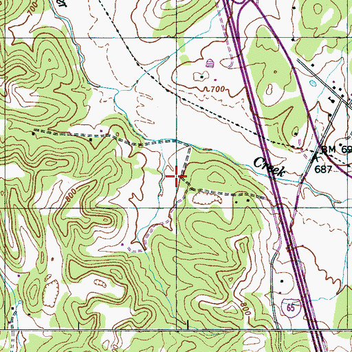 Topographic Map of Watson Cemetery, TN