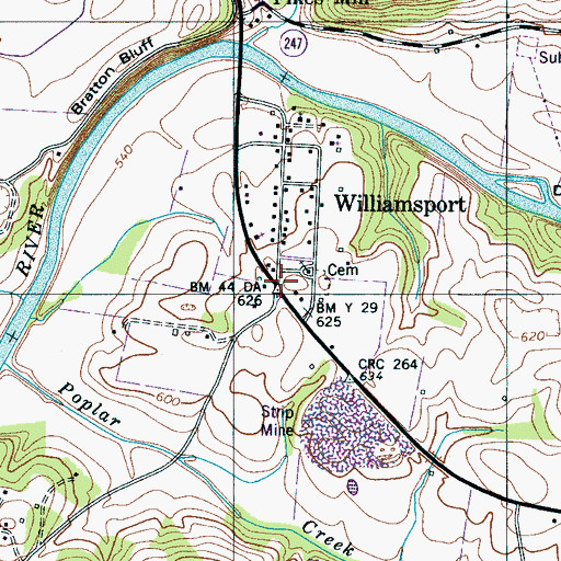 Topographic Map of Williamsport United Methodist Church, TN