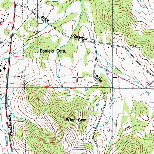 Topographic Map of Winn Cemetery, TN