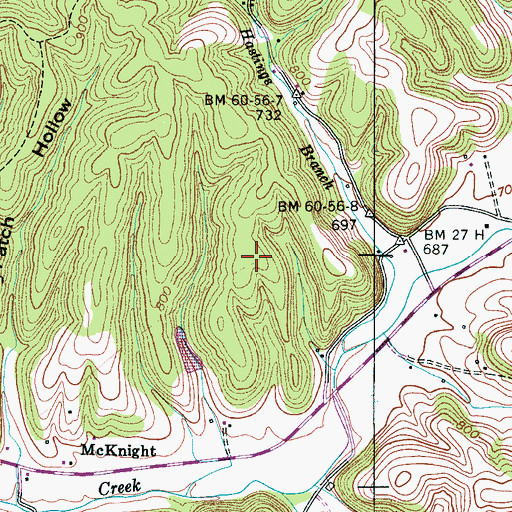 Topographic Map of Sewell Cemetery, TN