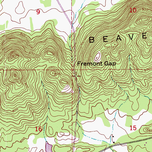 Topographic Map of Fremont Gap, AL