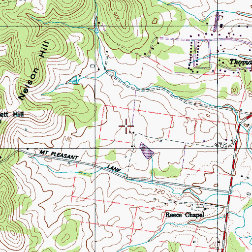 Topographic Map of Wright Cemetery, TN