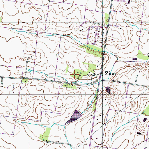 Topographic Map of Zion Presbyterian Church, TN