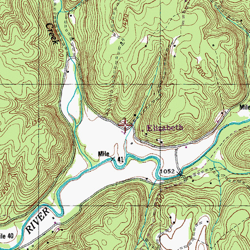Topographic Map of Elizabeth Cemetery, TN