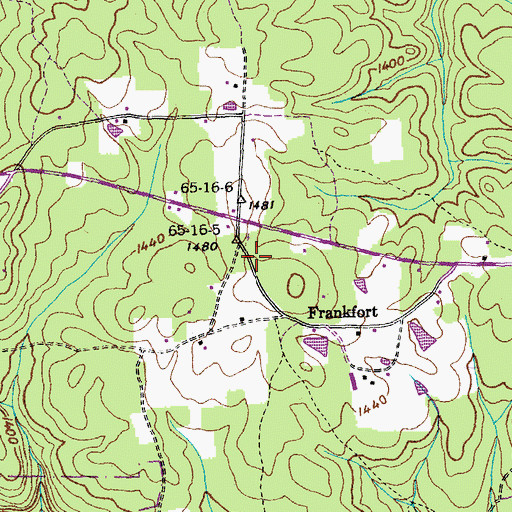 Topographic Map of Frankfort Cemetery, TN