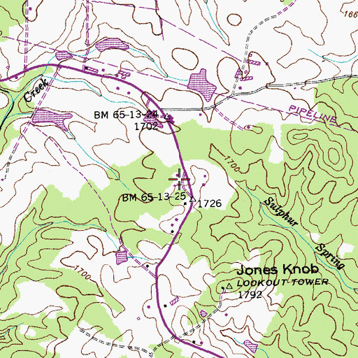 Topographic Map of Friends Chapel Cemetery, TN