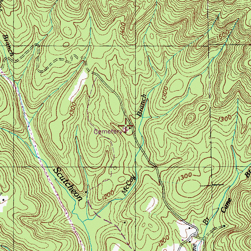 Topographic Map of McCoy Cemetery, TN