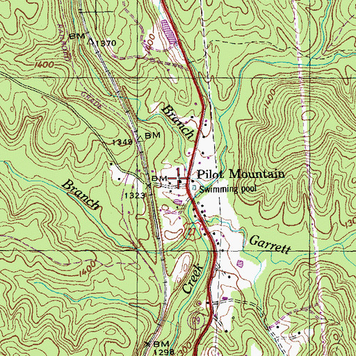 Topographic Map of Pilot Mountain Baptist Church, TN