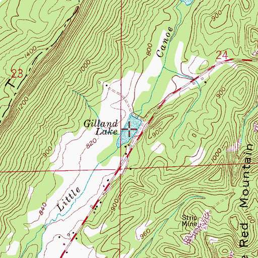 Topographic Map of Gilland Lake, AL