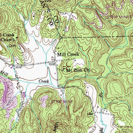 Topographic Map of Sumner Cemetery, TN