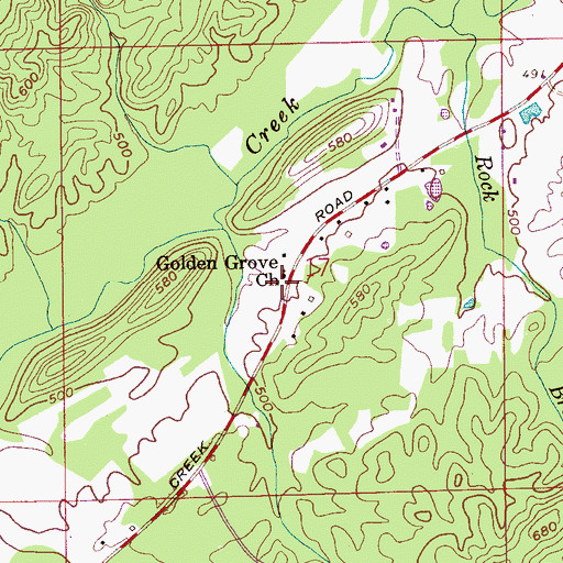Topographic Map of Golden Grove Church, AL