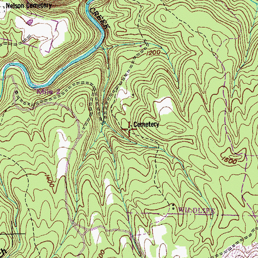Topographic Map of Zumstein Cemetery, TN