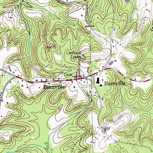 Topographic Map of Mount Vernon Methodist Church, TN