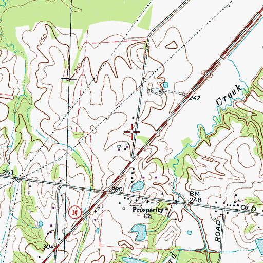 Topographic Map of Prosperity School (historical), TN