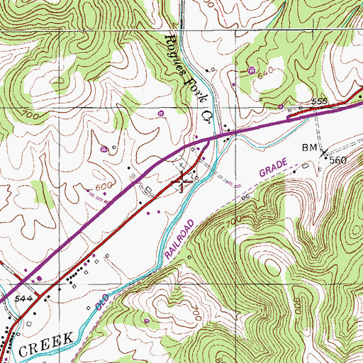 Topographic Map of Bethpape Cemetery, TN