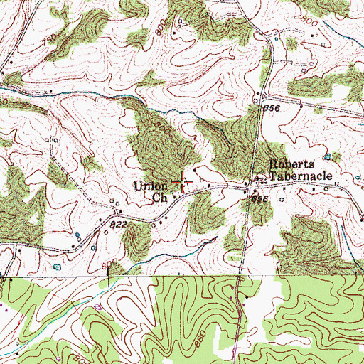Topographic Map of Union Chapel Cemetery, TN