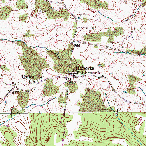 Topographic Map of Roberts Tabernacle Cemetery, TN