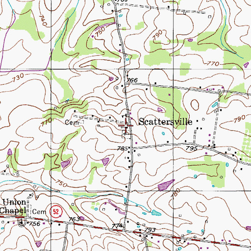 Topographic Map of New Hope Baptist Church, TN
