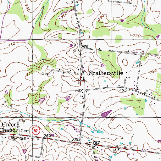 Topographic Map of New Hope Cemetery, TN